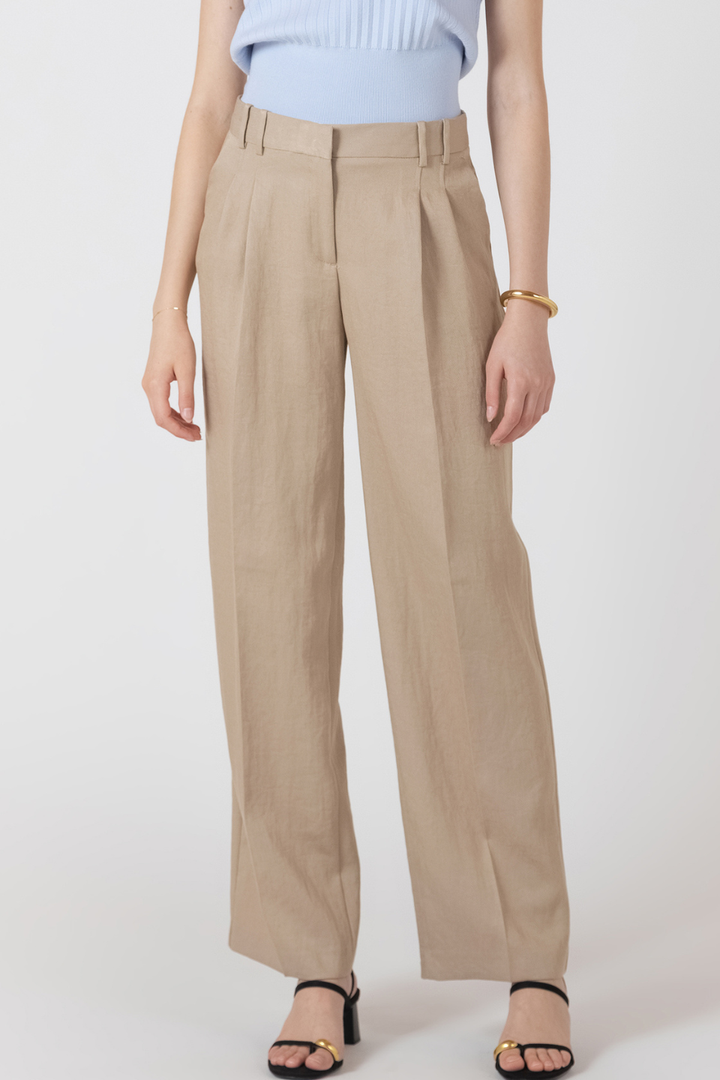 Black Tape Miller Pleat Detail Straight Pant - Hot Peppers Clothing