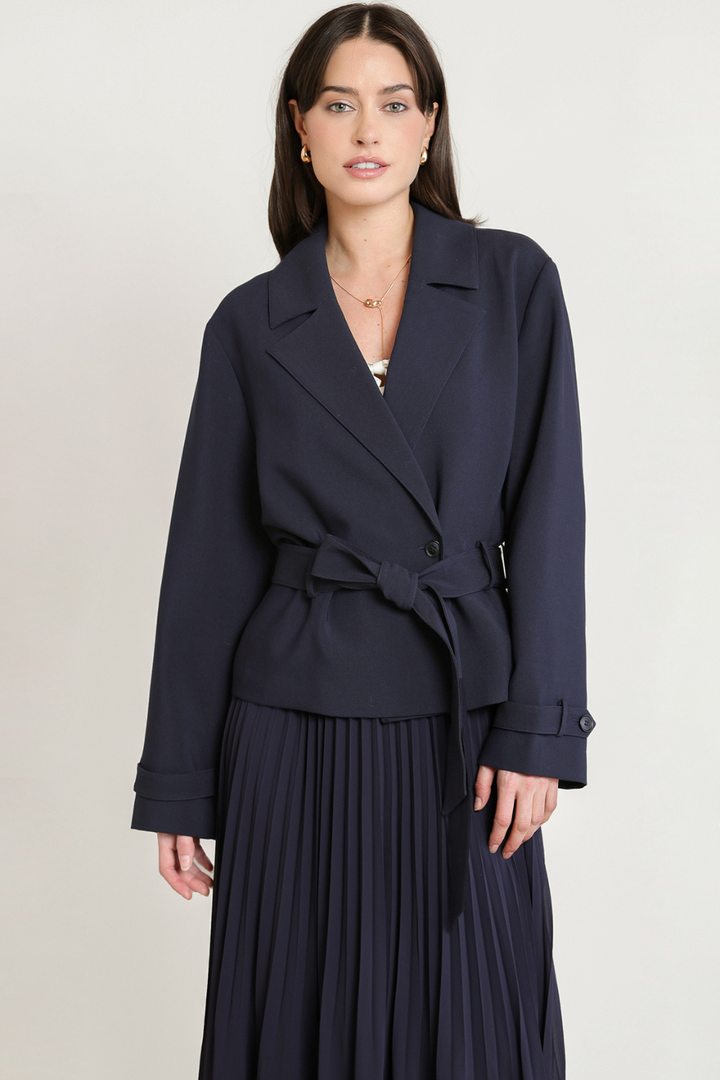 Black Tape Tiffany Short Trench Coat