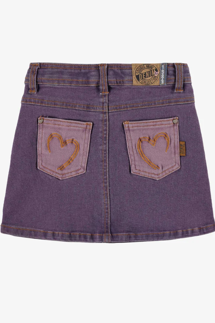 Purple denim skirt