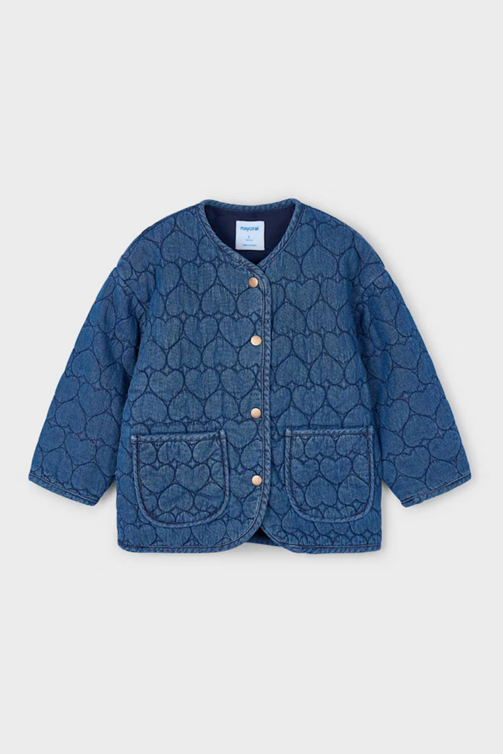 Heart Printed Denim Jacket
