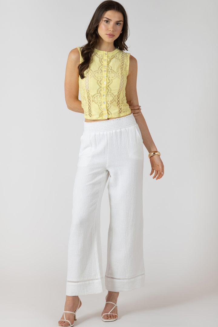 Dex Mae Lace Cutout Button Front Tank DEX