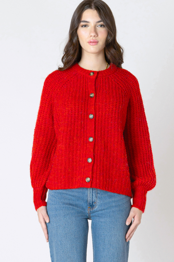 Ruby Crewneck Textured Cardigan