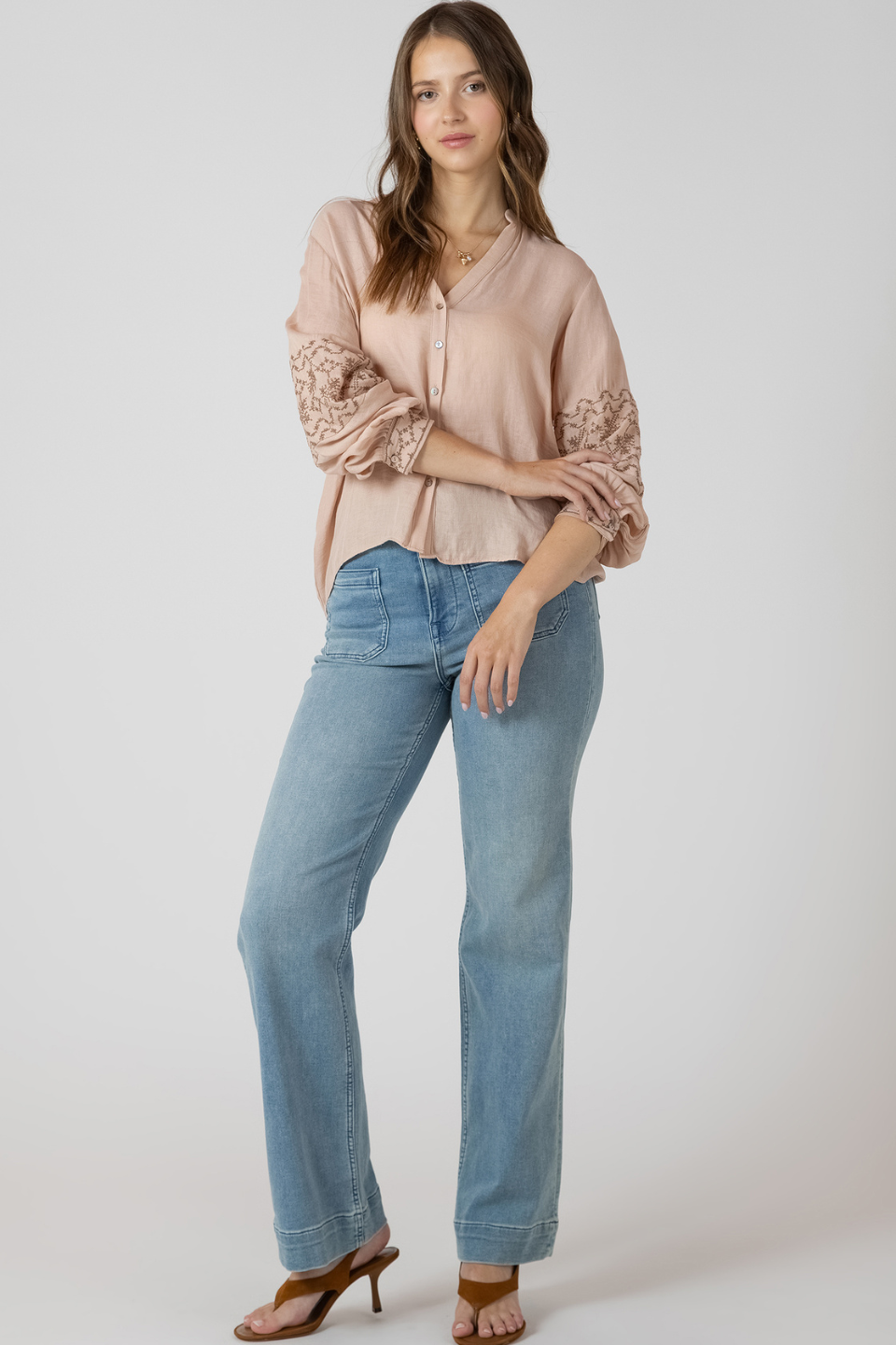 Dex Calla Embroidered Blouse - Hot Peppers Clothing