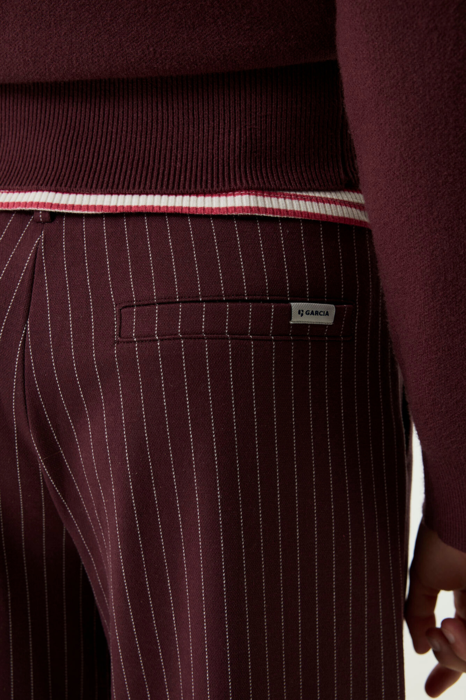 GARCIA Pinstripe Wide-Leg Trousers