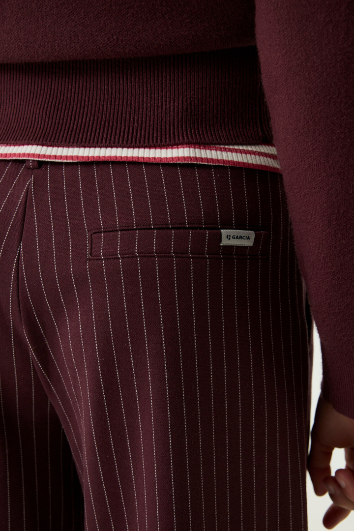 GARCIA Pinstripe Wide-Leg Trousers