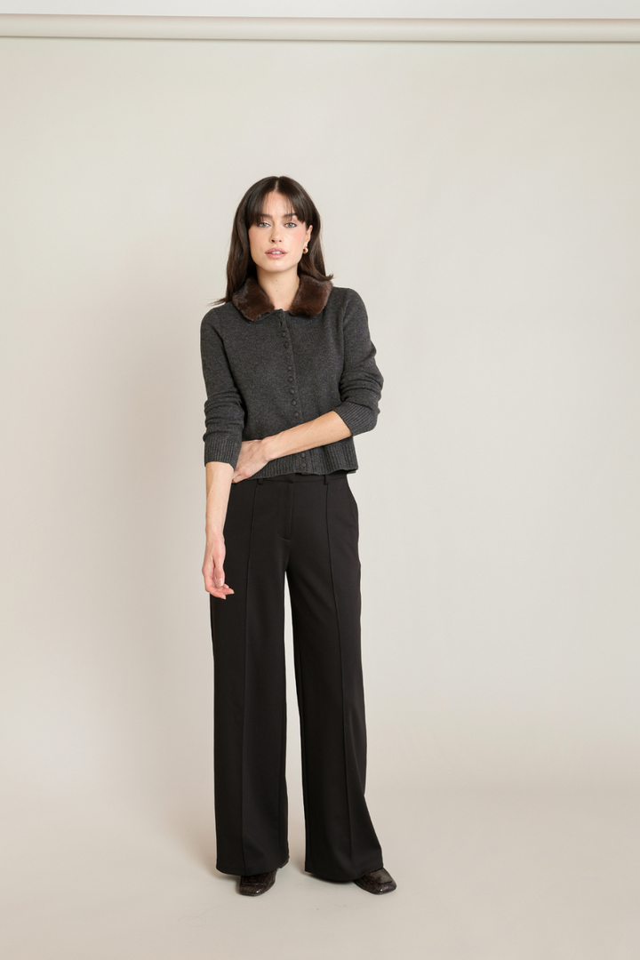 Black Tape Colette Faux-Fur Collar Cardigan