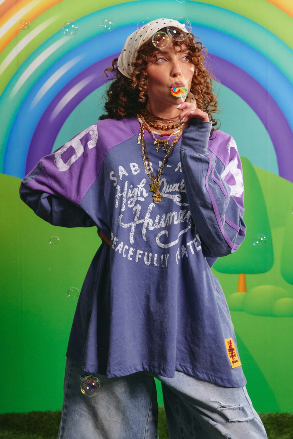 SABBI THE HIGH QUALITY HUMAN LONG SLEEVE TEE - PURPLE