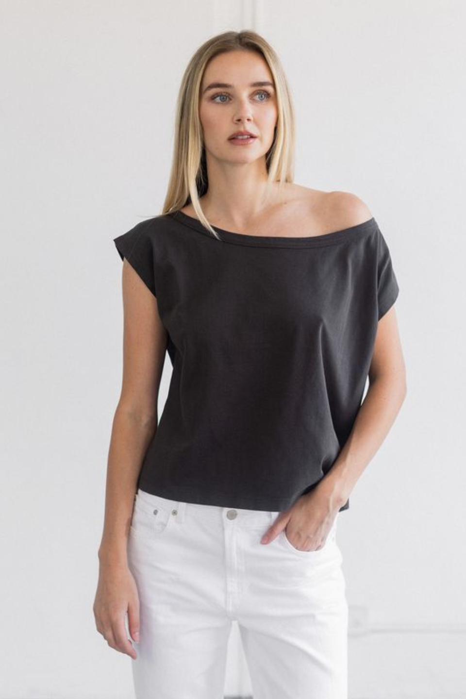 Brunette The Label Off The Shoulder Tee