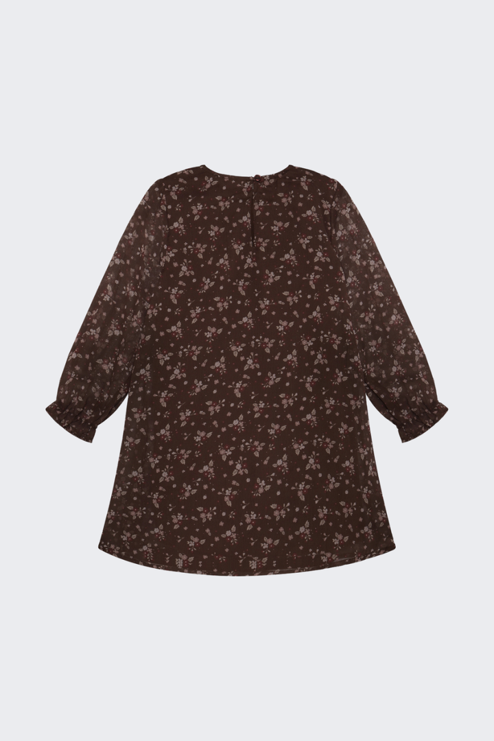 En Fant Dobby Long-Sleeve Dress