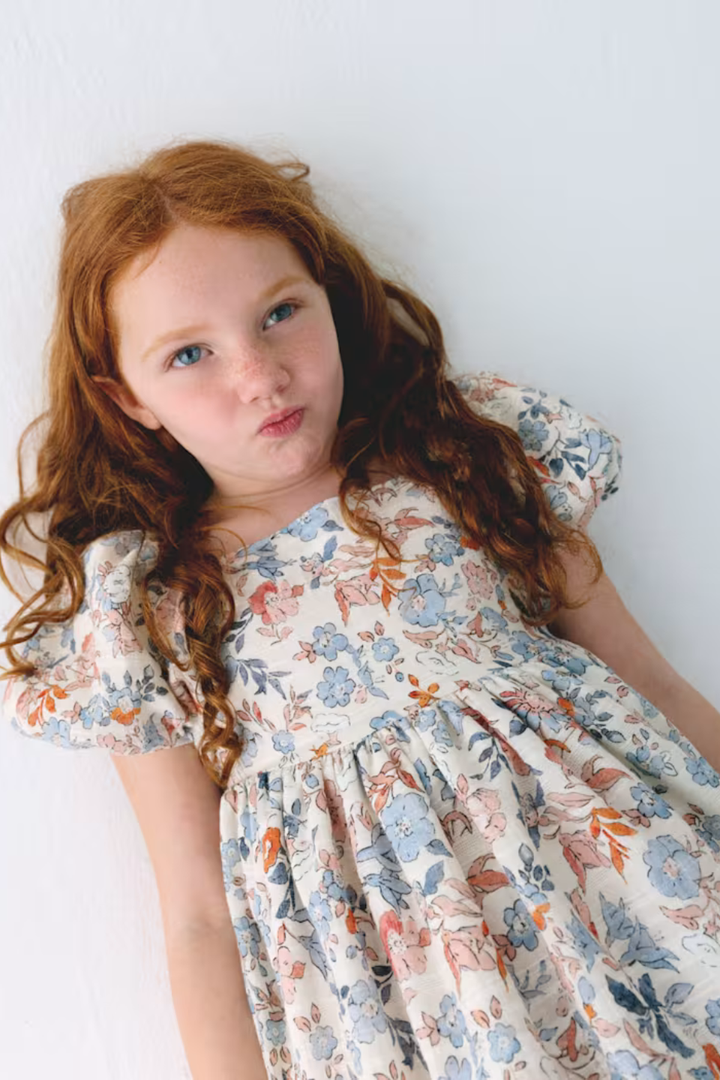 Puff Sleeve Floral Dress