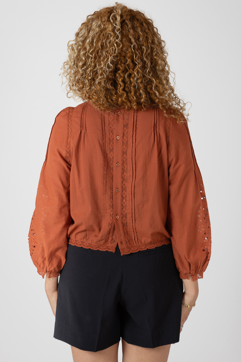Black Tape Adrienne Lace Detailed Blouse - Hot Peppers Clothing
