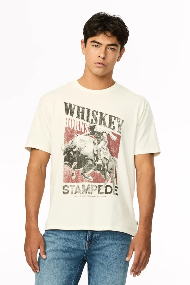 Buffalo Tario Whiskey Cowboy Print Graphic Tee