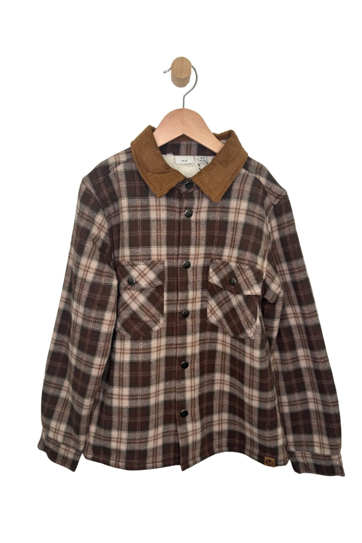 MID Youth Boys Sherpa-Lined Plaid Shacket