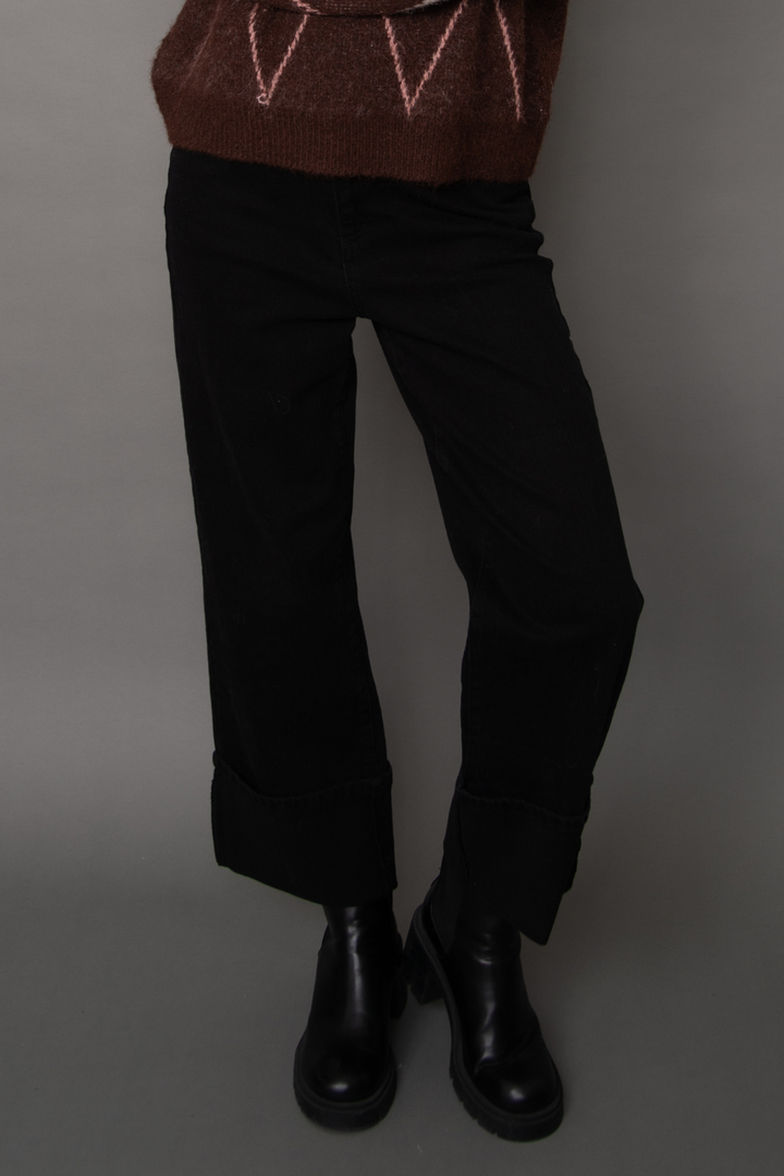 Rd Style Carla Stretch Denim Cuffed Wide Leg Jeans