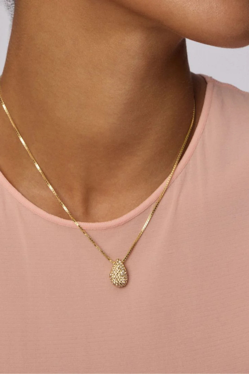 Sparkle Mini Drop Charm in Soft Gold