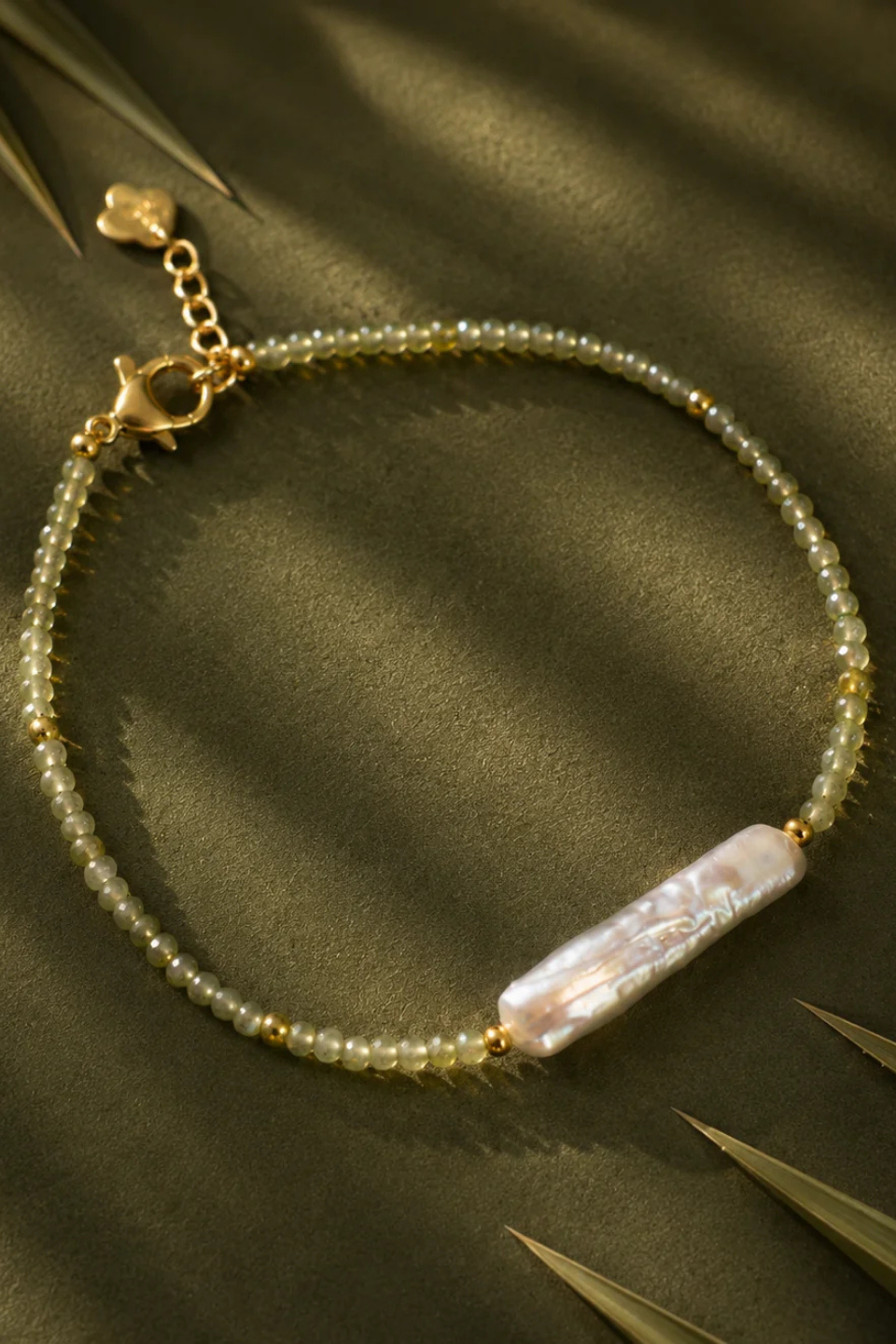 DBL Designs Good Energy Freshwater Pearl &amp; Green Crystal Bracelet
