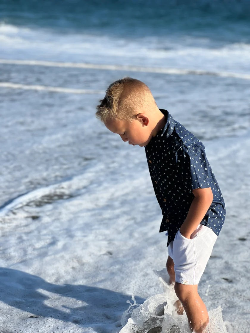 MAUI Chambray Anchor Woven Shirt
