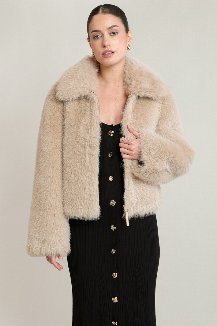 Black Tape Mireille Faux Fur Jacket