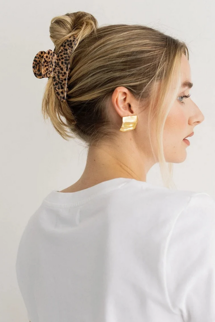 Brunette The Label Claw Clip | Leopard