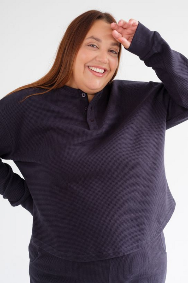 Waffle Henley Top