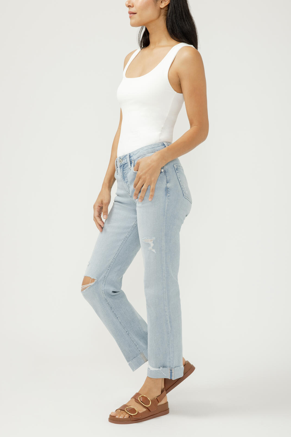 SILVER Chelsea Mid Rise Straight Leg Luxe Stretch Jeans - Hot Peppers Clothing