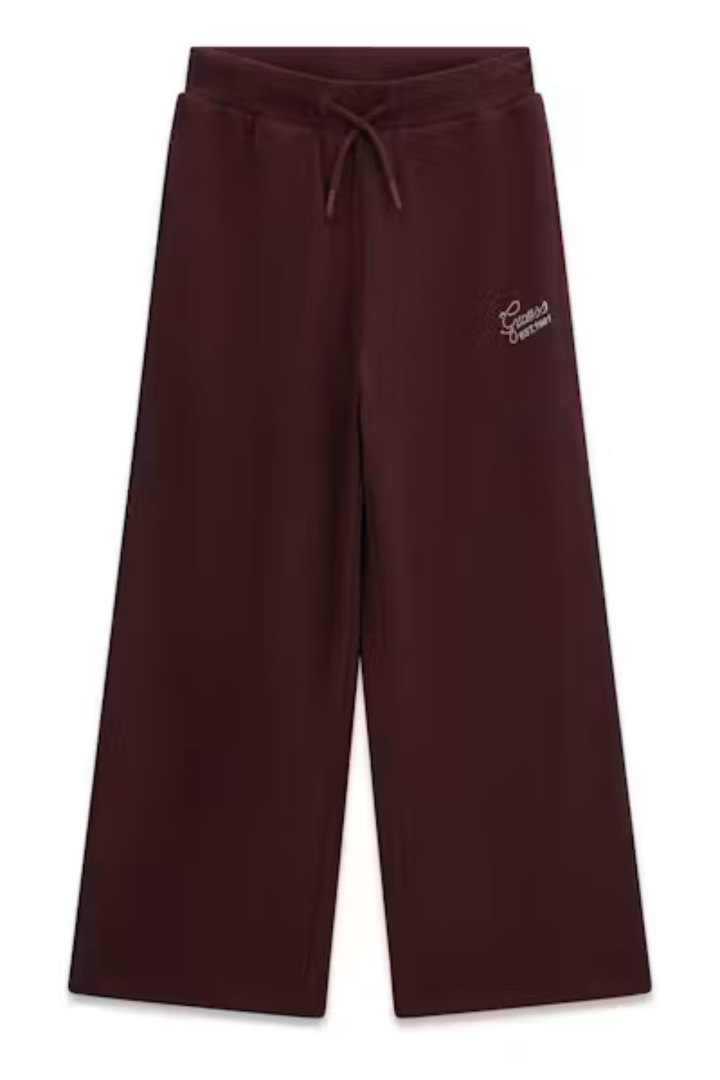 Guess Girls French Terry Palazzo Active Pants - Deep Maroon