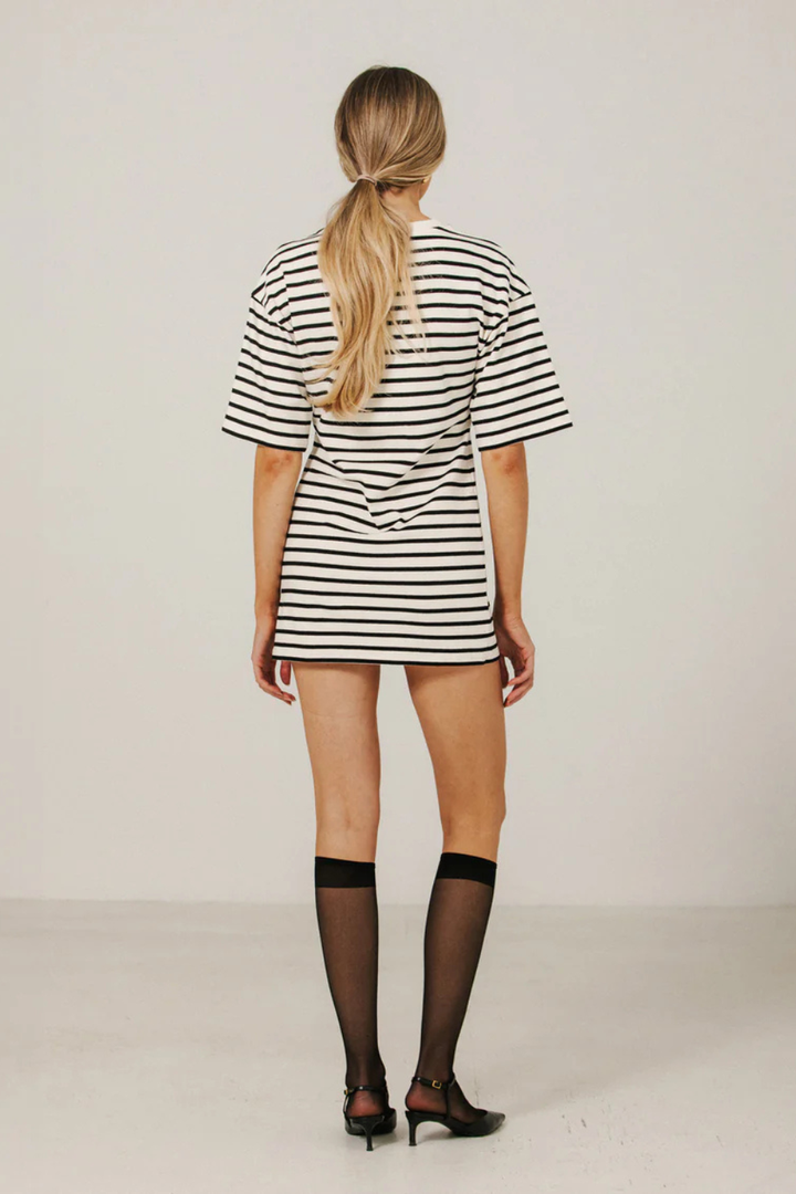 BRUNETTE The Label Striped T-Shirt Mini Dress - Hot Peppers Clothing