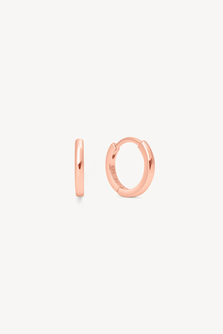 Mini Hoop Earrings in Rose Gold