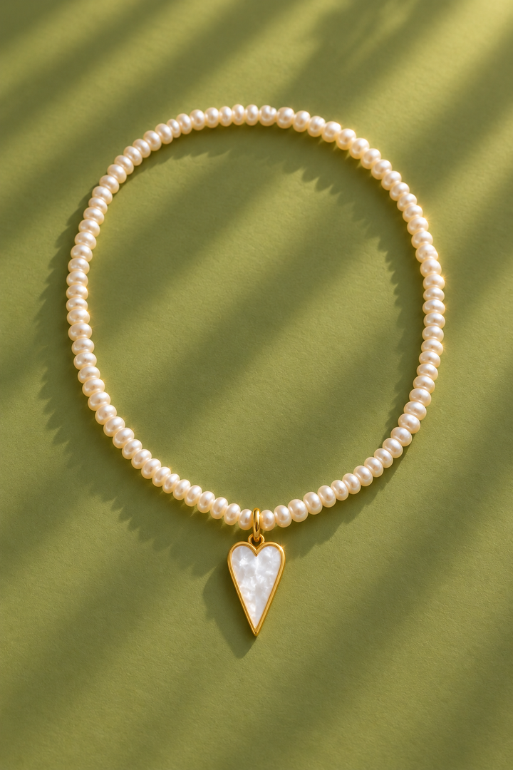 DBL Designs Double-Sided Pearl Heart Necklace