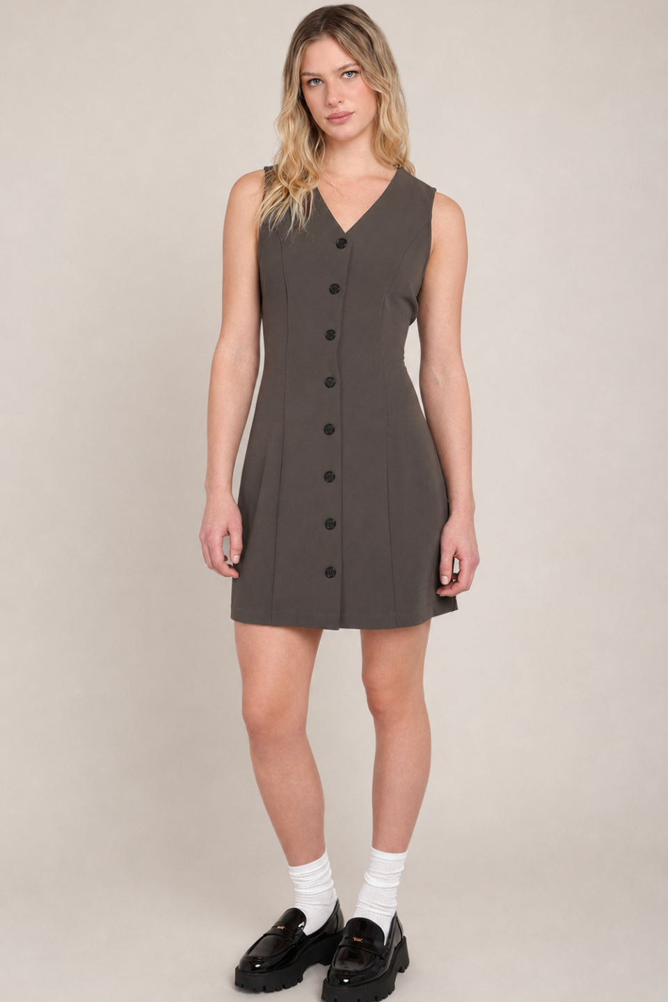 Dex Blaire Button-Up Mini Dress