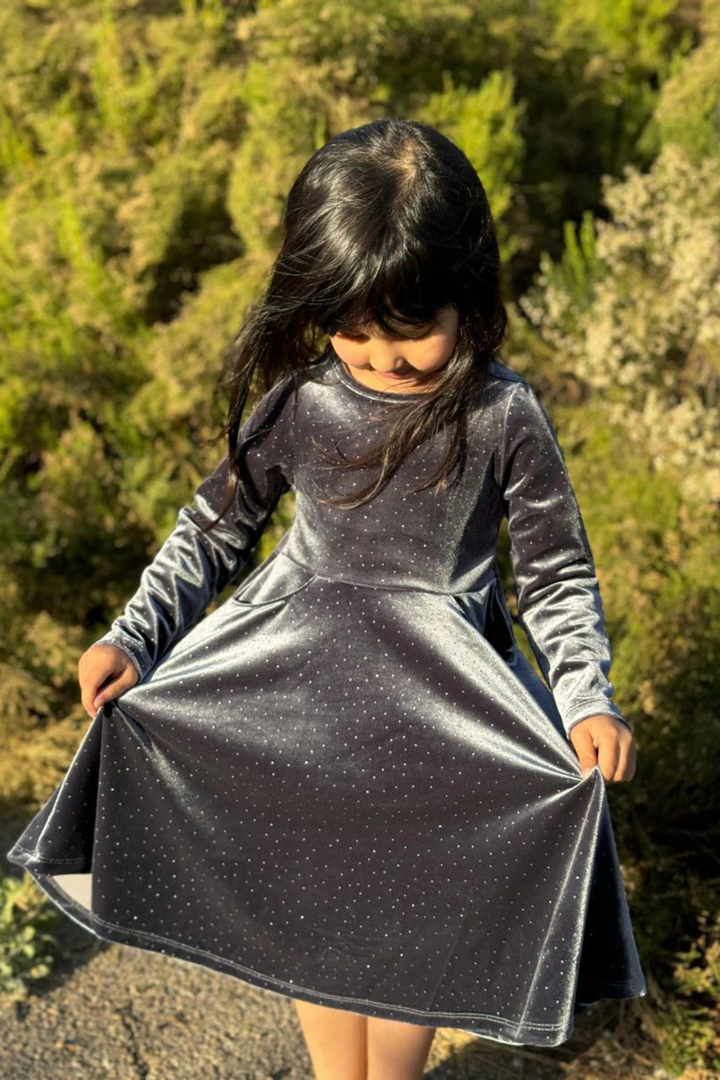 Merilee Dress - Charcoal Sparkle
