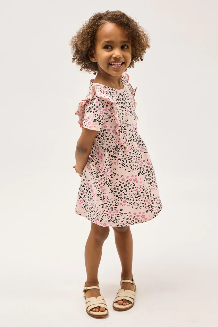 Leopard Print on Light Pink Dress