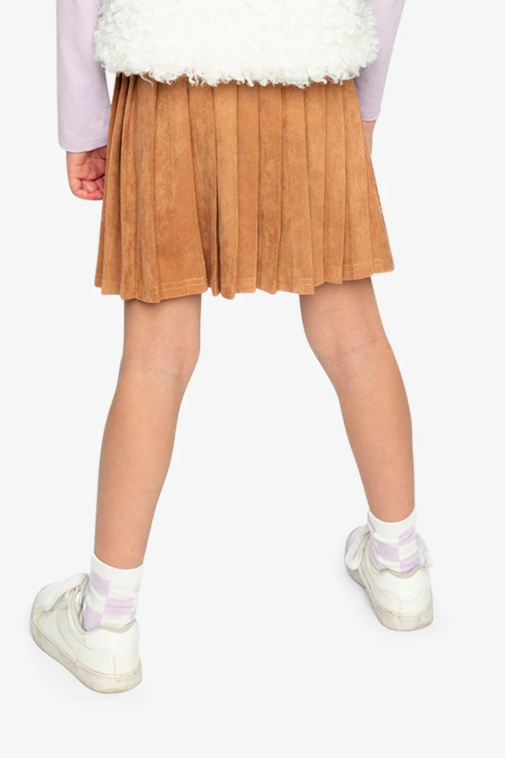 Deux Par Deux Pleated Skirt Brown