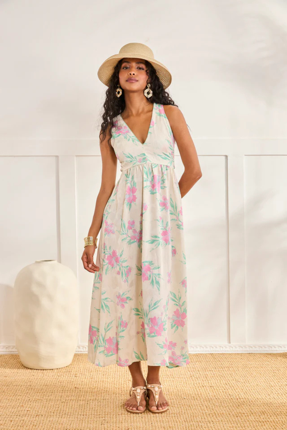 NKNnekane FLORAL JAQUART DRESS - Hot Peppers Clothing