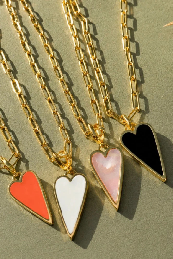 DBL Designs Double-Sided Pink Pearl &amp; Dusty Rose Raving Heart Necklace