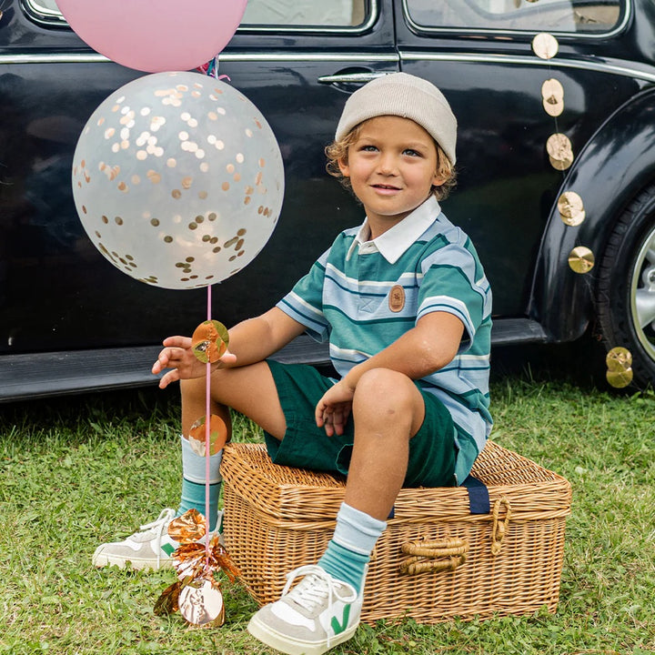 Green Shorts in Linen and Cotton