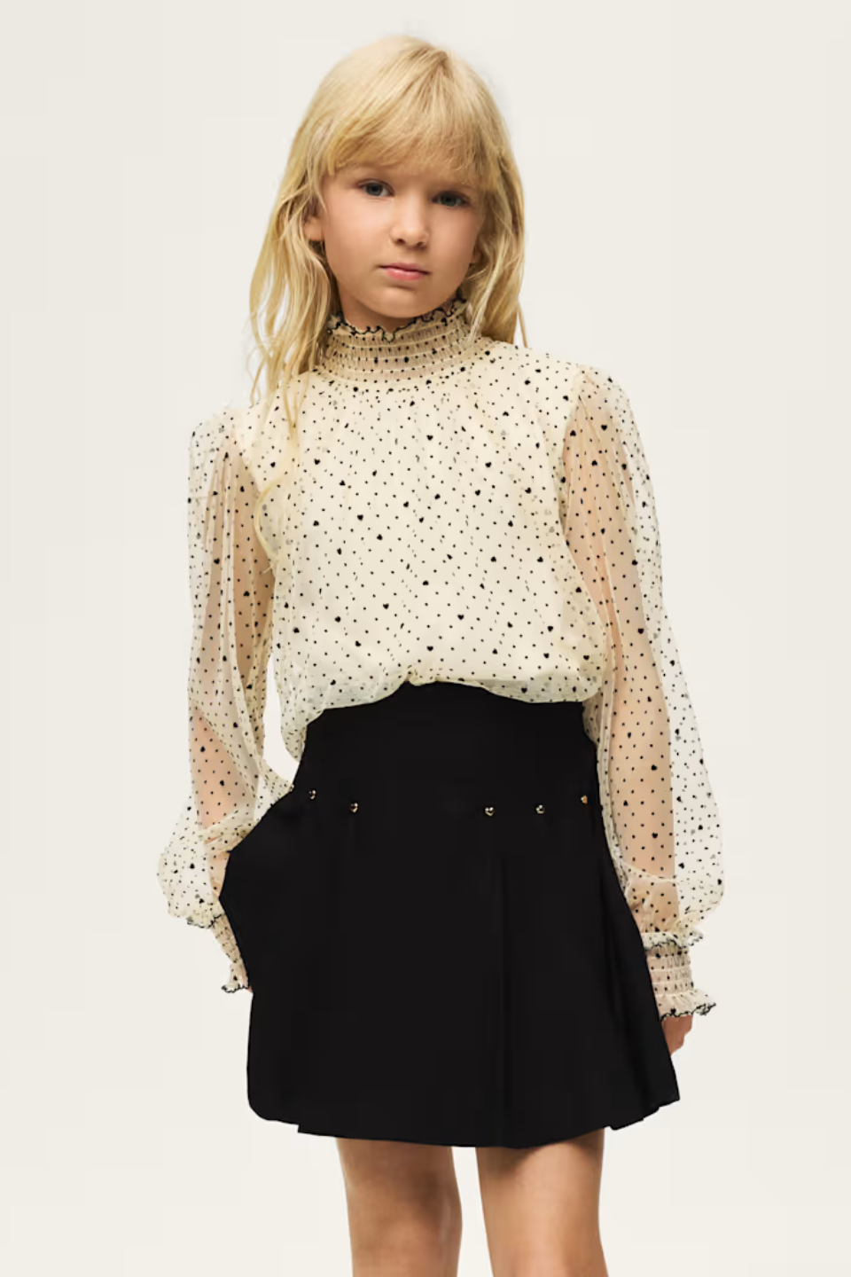 Mayoral Girls Plumeti Blouse and Skirt Set