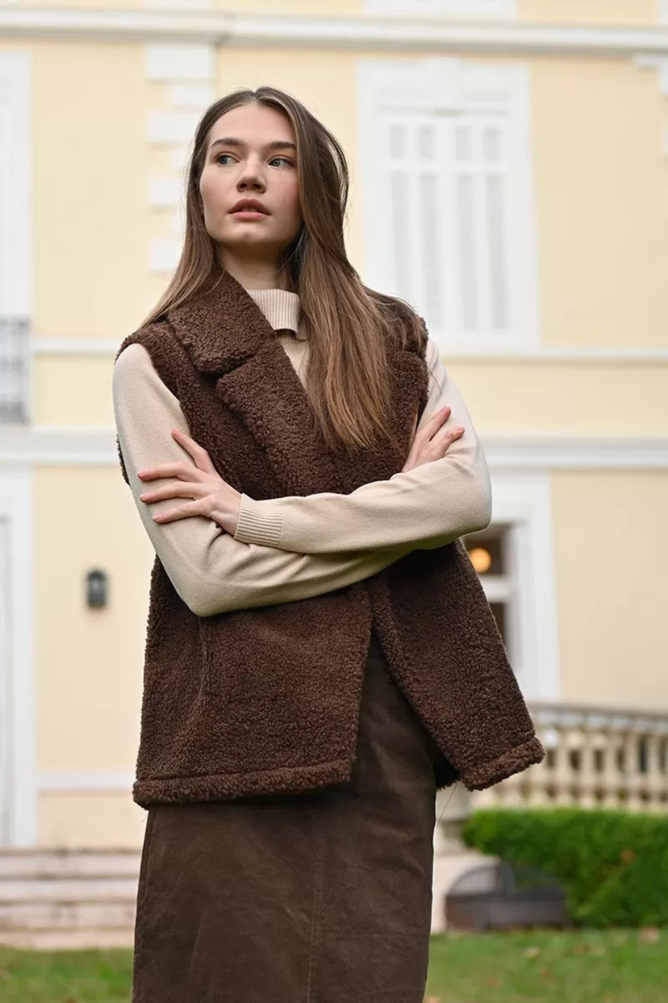 Faux Sheepskin Vest