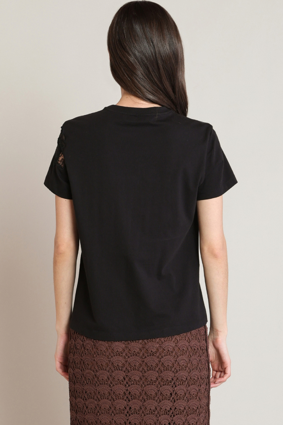 Black Tape Veda Lace Embroidery Tee