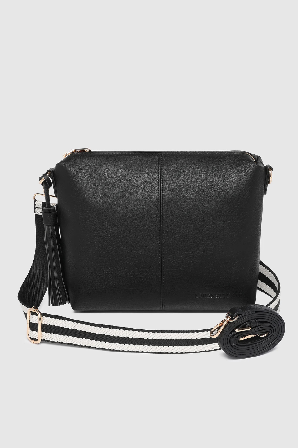 Daisy Stripe Crossbody Bag in Black