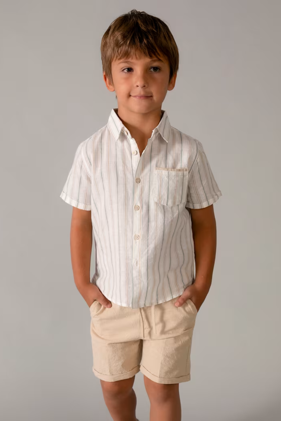 Linen Shorts and Shirt Set - Hot Peppers Clothing