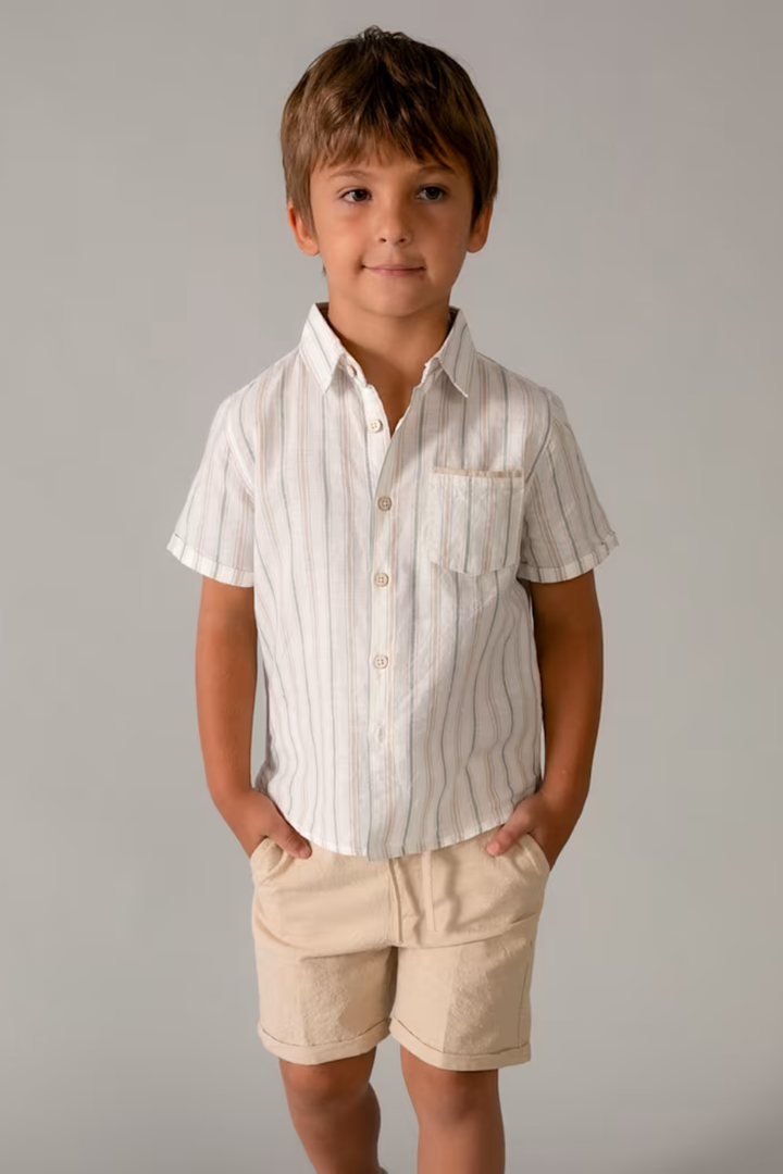 Linen Shorts and Shirt Set - Hot Peppers Clothing