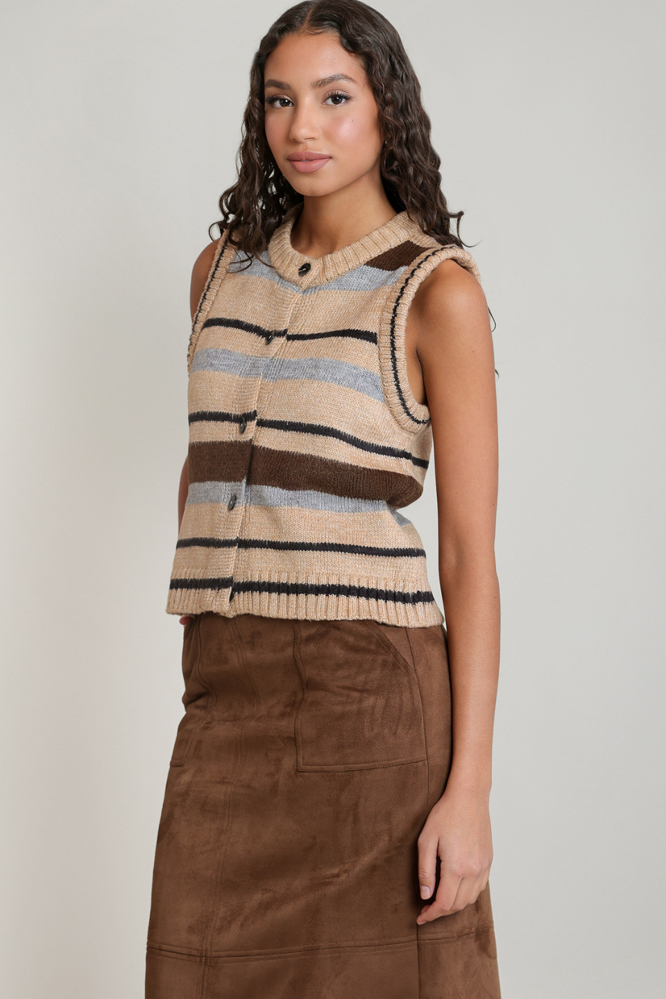 Dex Petra Stripe Sweater Vest