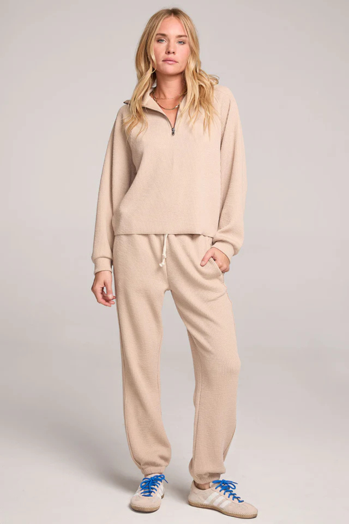 Half Zip Sand Raglan Pullover