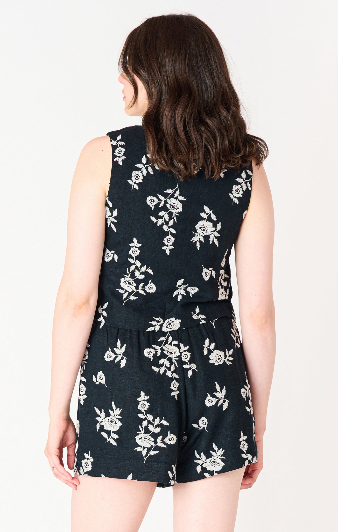 Square-Neck Embroidered Top