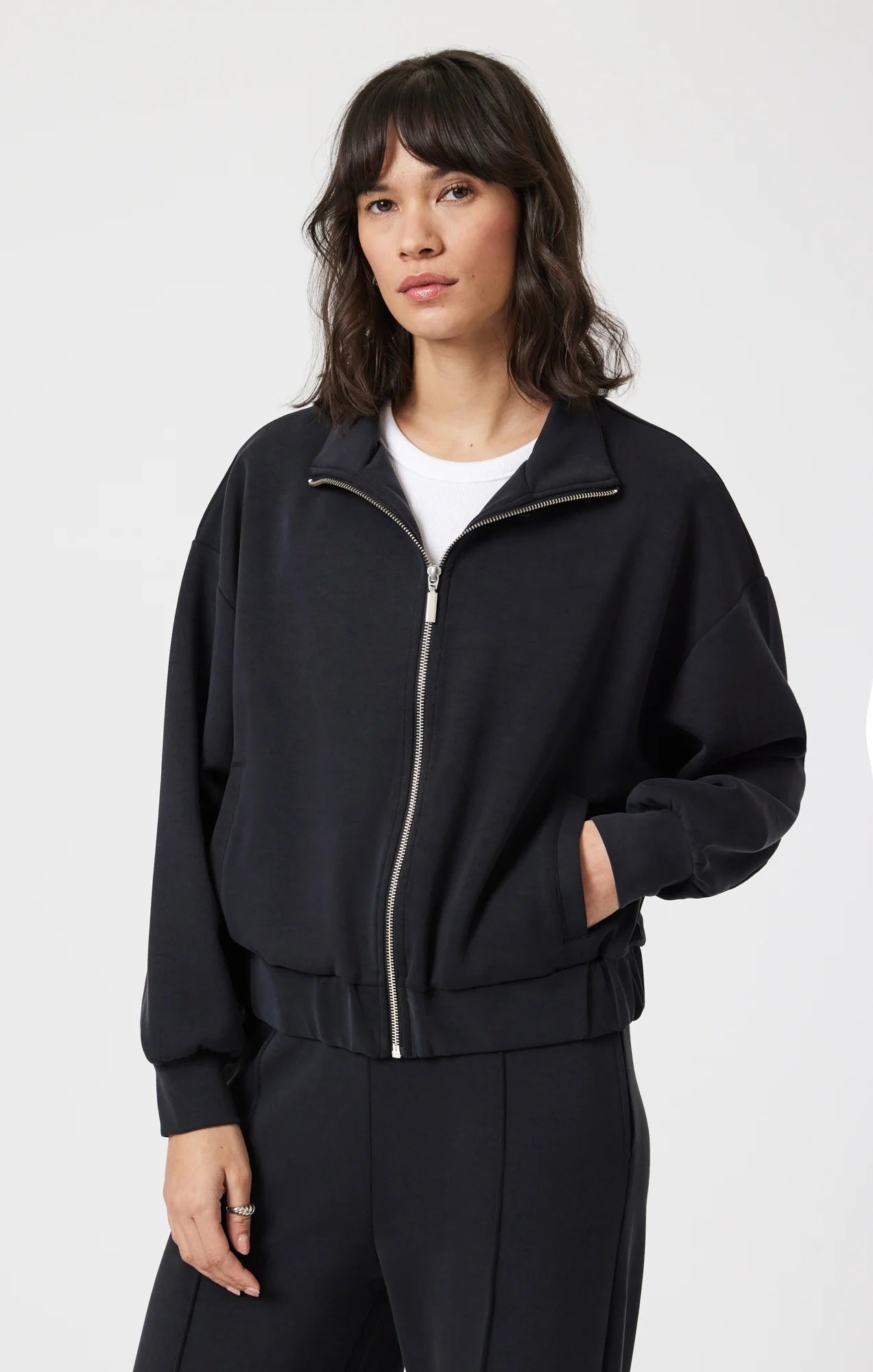 Sporty Luxe Tencel™ Full Zip Sweatshirt