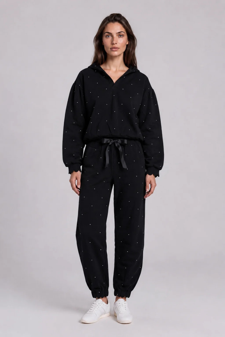 Priv Noemie Polka Dot Fleece Joggers
