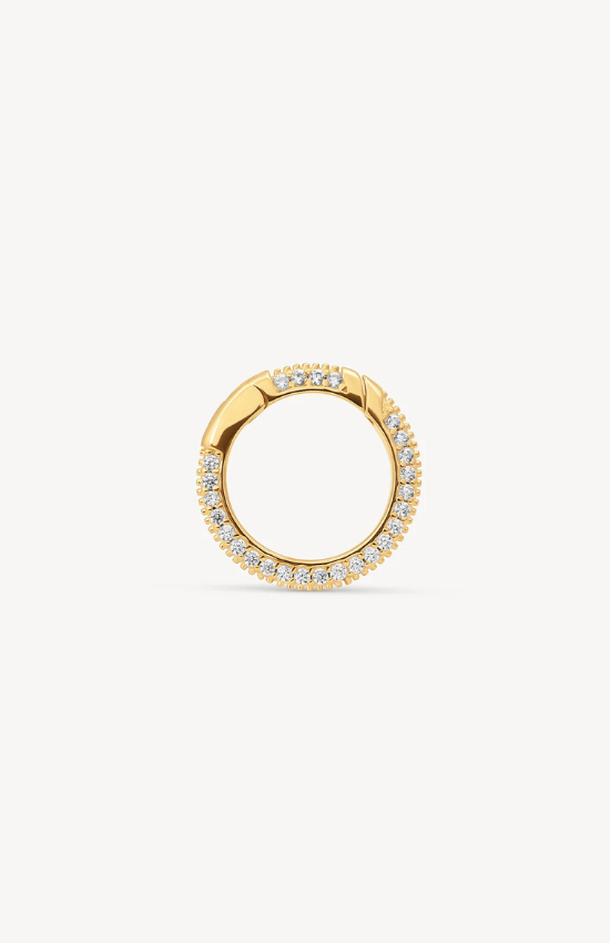 Pavé Circle Hinge Link Charm Holder