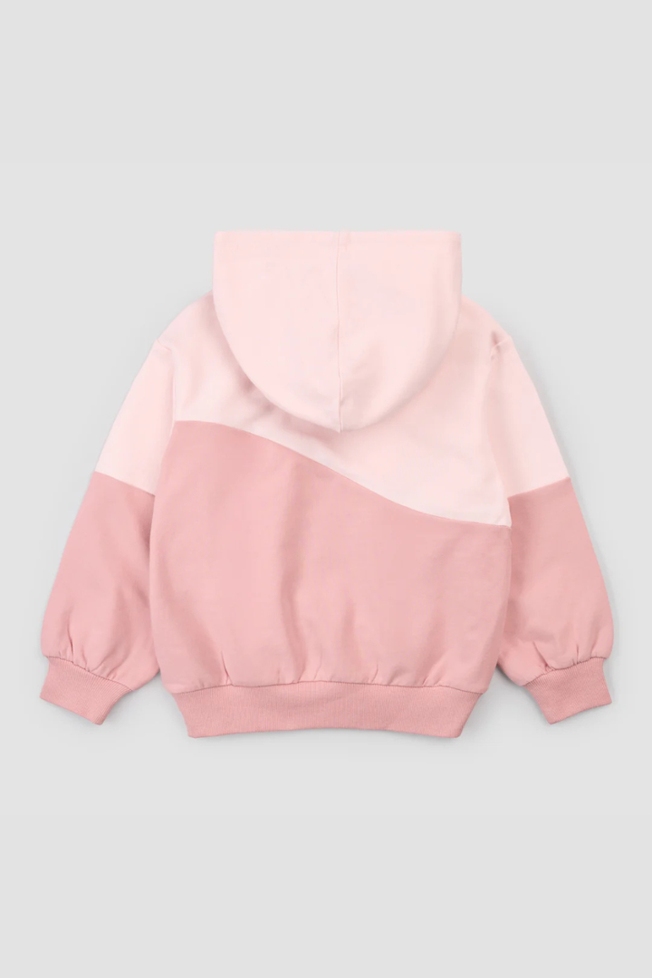 Pink Two Toned Hooded Sweatshirt