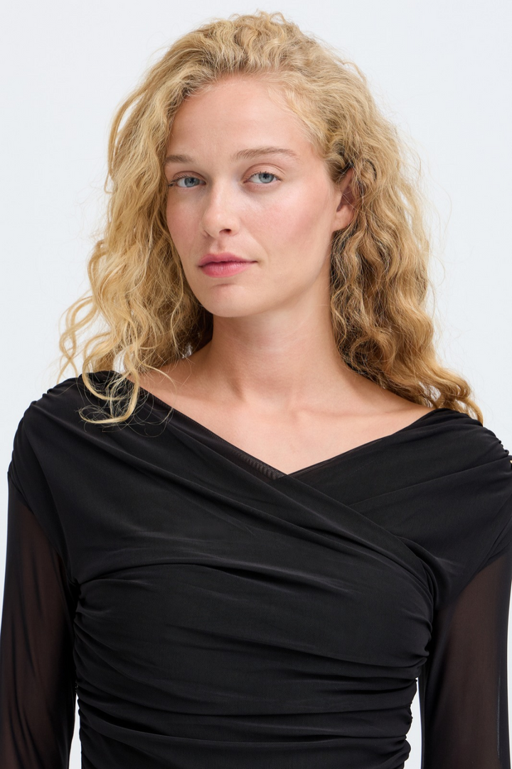 b.young Toa Mesh Wrap Top